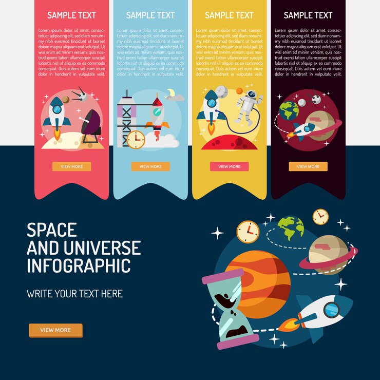 Vector gratuito plantilla de infografía del espacio
