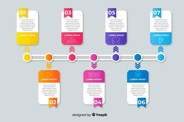 Plantilla de infografía en estilo degradado