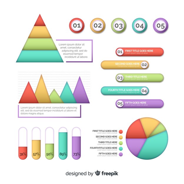 Plantilla de infografía en estilo degradado