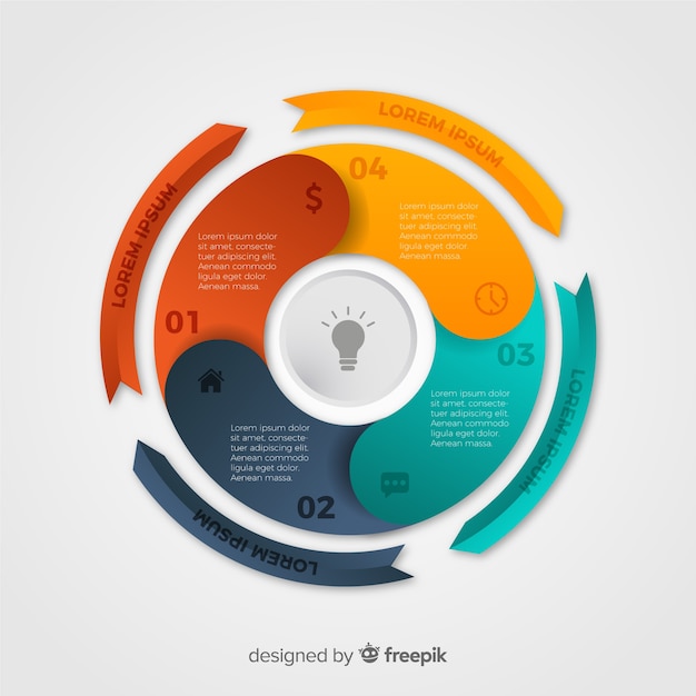 Plantilla de infografía en estilo degradado