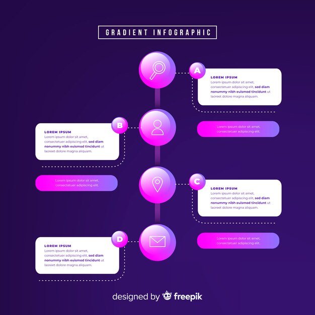 plantilla de infografía en estilo gradiente