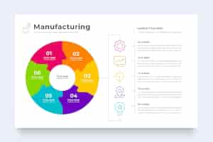 Vector gratuito plantilla de infografía de fabricación empresarial