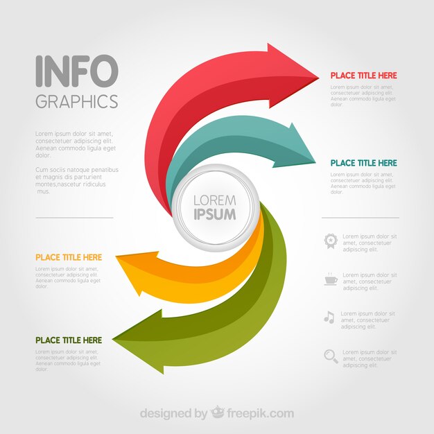 Plantilla Infografía con flechas de colores