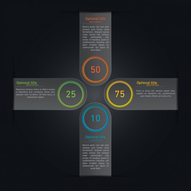 Plantilla de infografía con forma de cruz