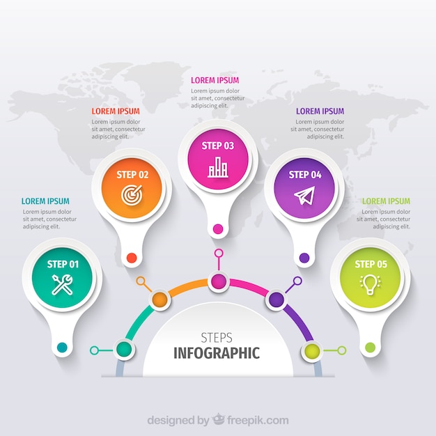 Plantilla de infografía con formas coloridas