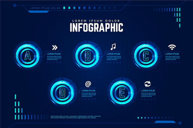 Vector gratuito plantilla de infografía futurista