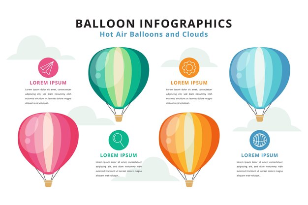 Plantilla de infografía de globo
