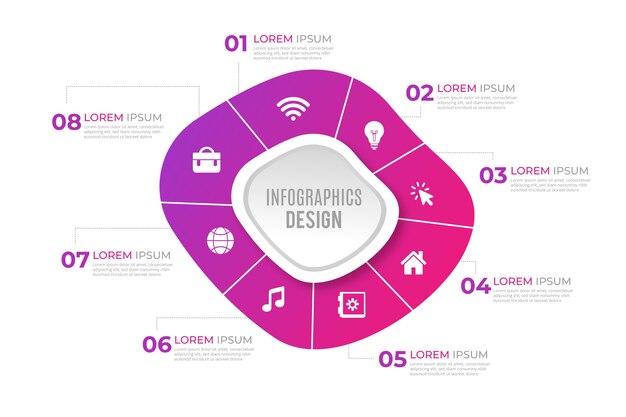 Plantilla de infografía gradiente forma abstracta