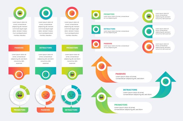 Plantilla de infografía gradiente nps
