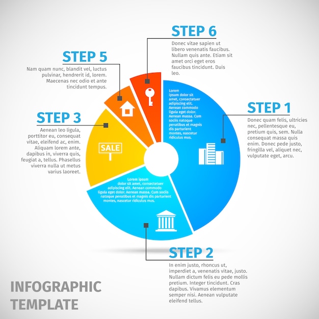 Plantilla de infografía gráfico de bienes raíces