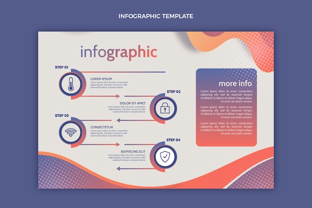 Plantilla de infografía inmobiliaria degradada