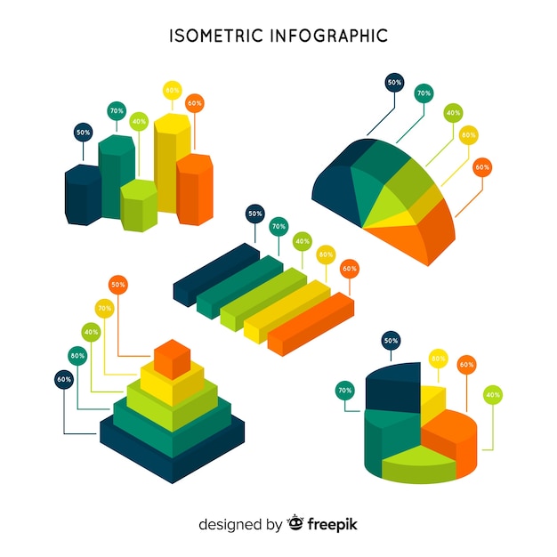 Plantilla de infografía isométrica