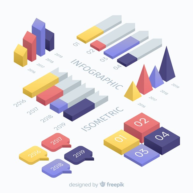 Plantilla de infografía isométrica