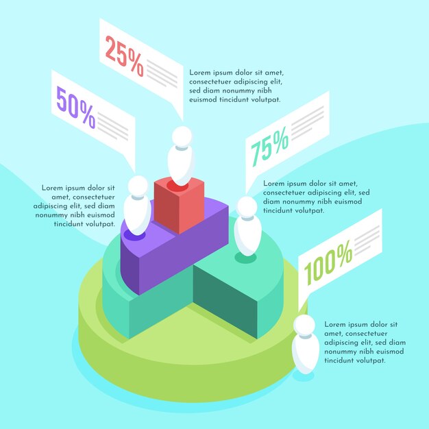 Plantilla de infografía isométrica