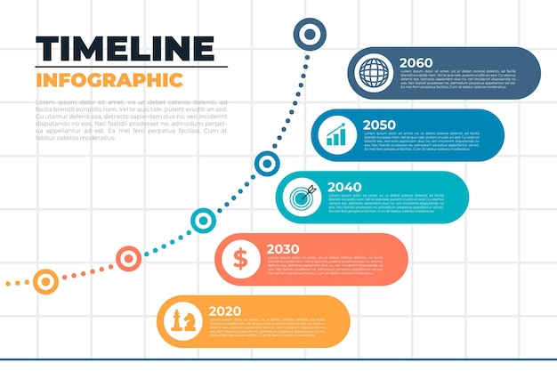 Vector gratuito plantilla de infografía de línea de tiempo