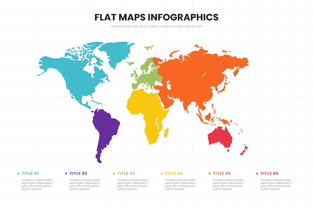 Vector gratuito plantilla de infografía de mapas de diseño plano