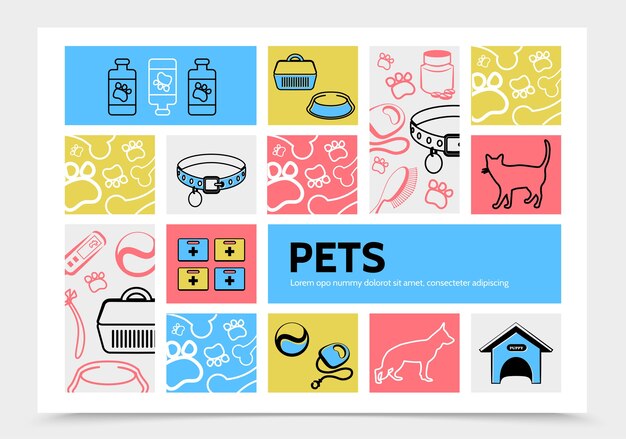 Plantilla de infografía de mascotas