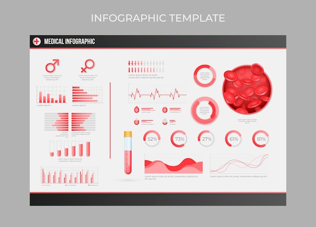 Vector gratuito plantilla de infografía médica realista