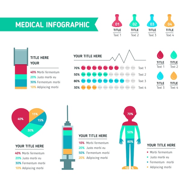 Vector gratuito plantilla de infografía médica