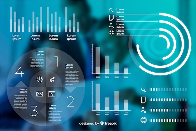 Vector gratuito plantilla de infografía de negocios con foto