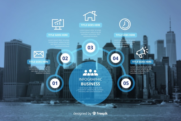 Plantilla de infografía de negocios con foto