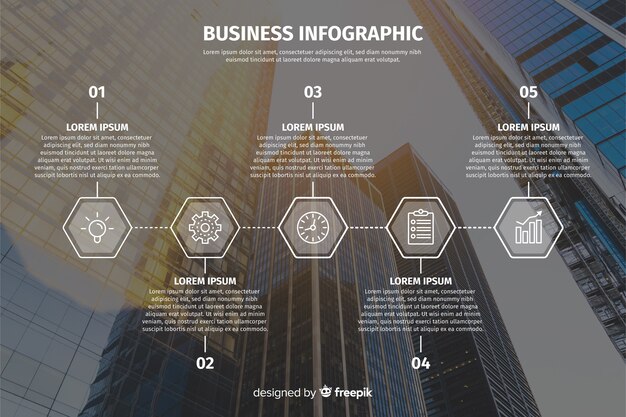 Plantilla de infografía de negocios con foto