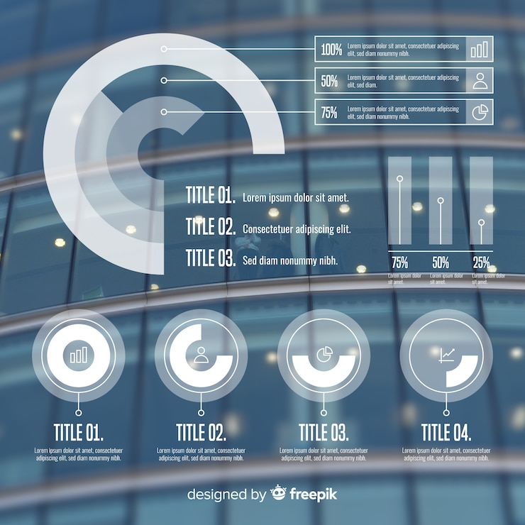 Vector gratuito plantilla de infografía de negocios con foto