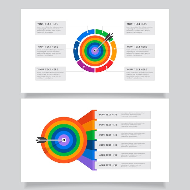 Vector gratuito plantilla de infografía de objetivos