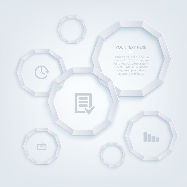 Plantilla de infografía oficina e iconos