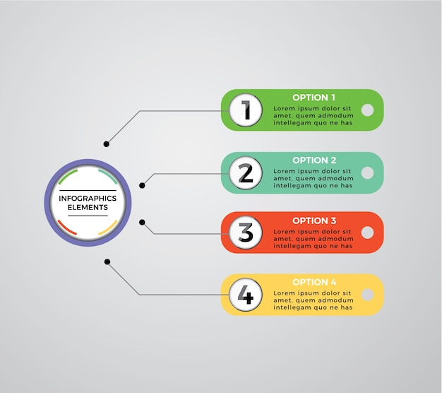 Vector gratuito plantilla de infografía con opciones