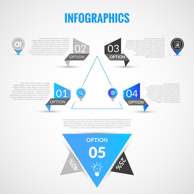 Vector gratuito plantilla de infografía de papel