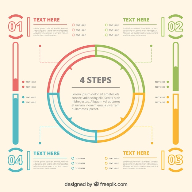 Vector gratuito plantilla de infografía con pasos