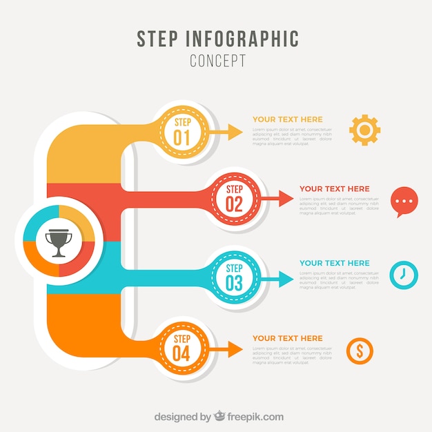 Plantilla de infografía con pasos