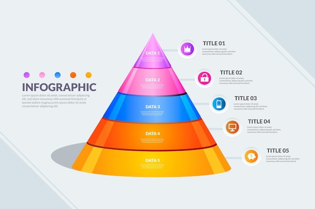 Vector gratuito plantilla de infografía de pirámide