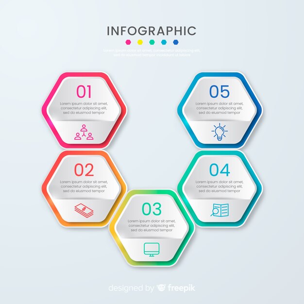 Plantilla de infografía presentación empresarial panal