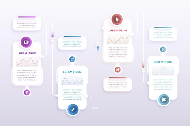 Plantilla de infografía de proceso de estilo de papel