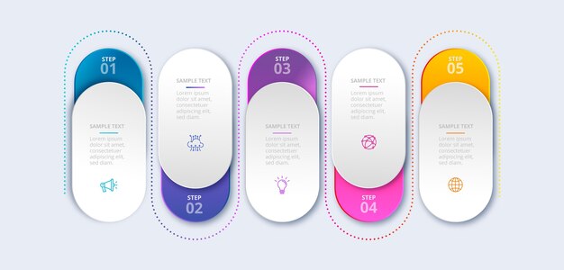 Plantilla de infografía de proceso realista