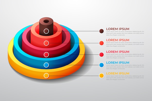 Plantilla de infografía radial realista