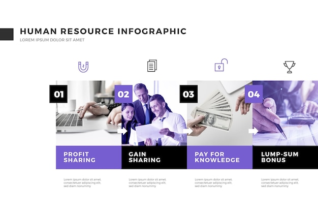 Vector gratuito plantilla de infografía de recursos humanos