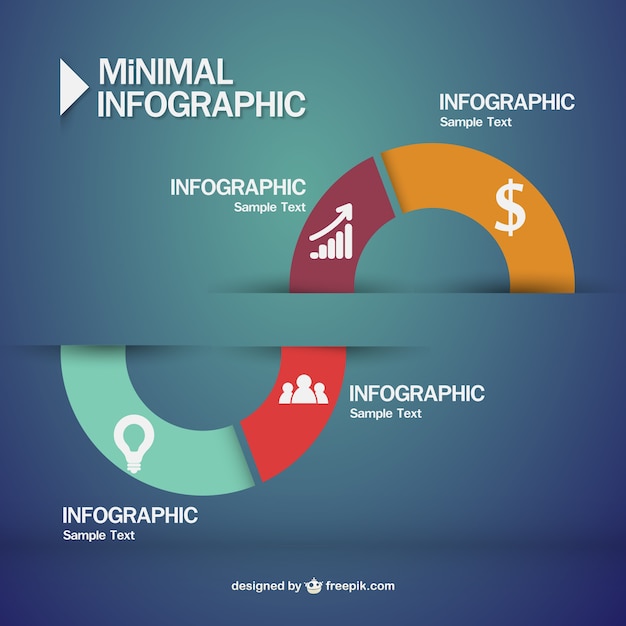 Vector gratuito plantilla de infografía redondeada