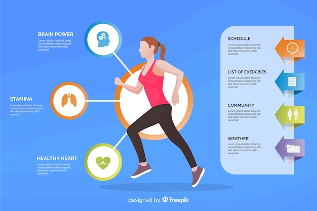 Plantilla de infografía de salud estilo plano