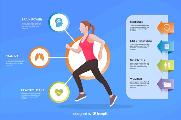 Plantilla de infografía de salud estilo plano