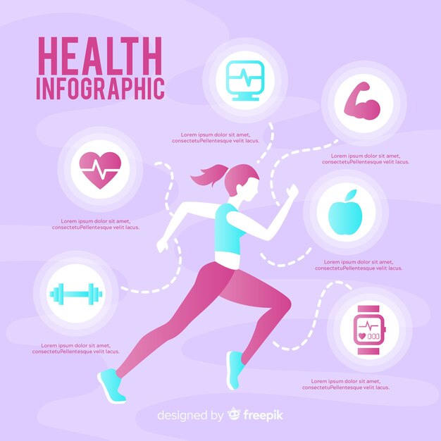 Plantilla de infografía de salud estilo plano