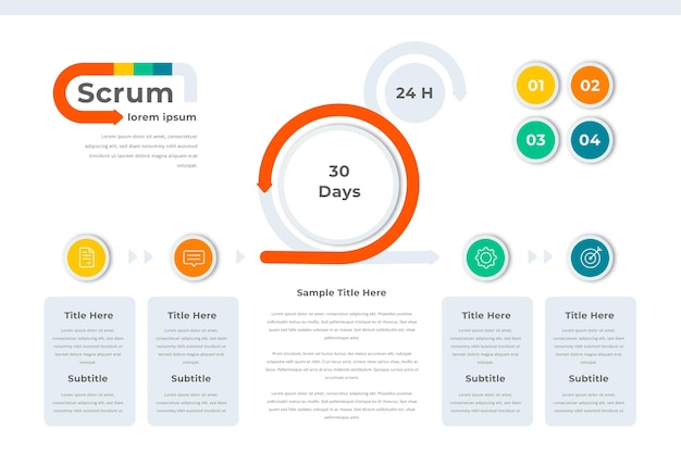 Vector gratuito plantilla de infografía scrum empresarial