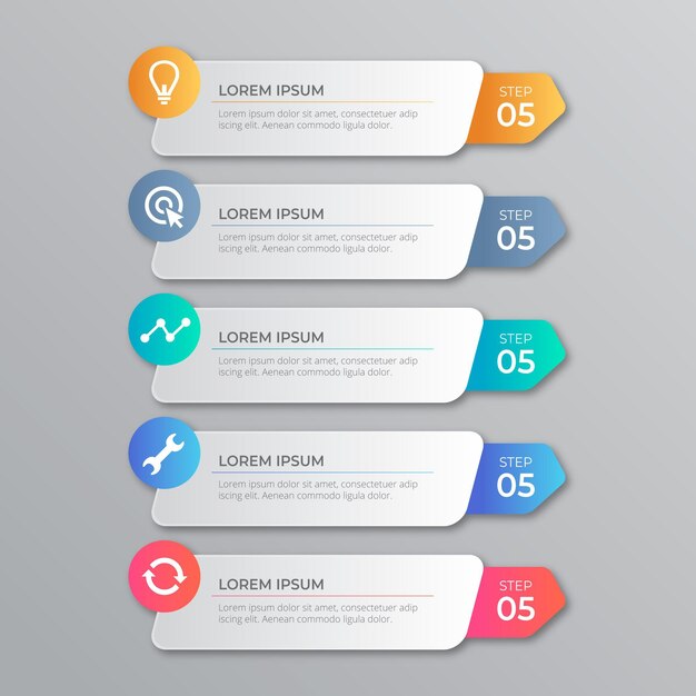 Plantilla de infografía de tabla de contenido de color degradado