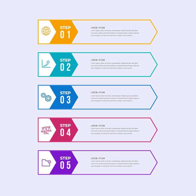 Plantilla de infografía de tabla de contenido plana lineal