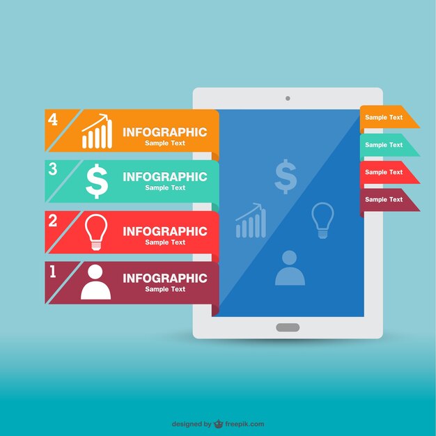 Plantilla de infografía de tablet