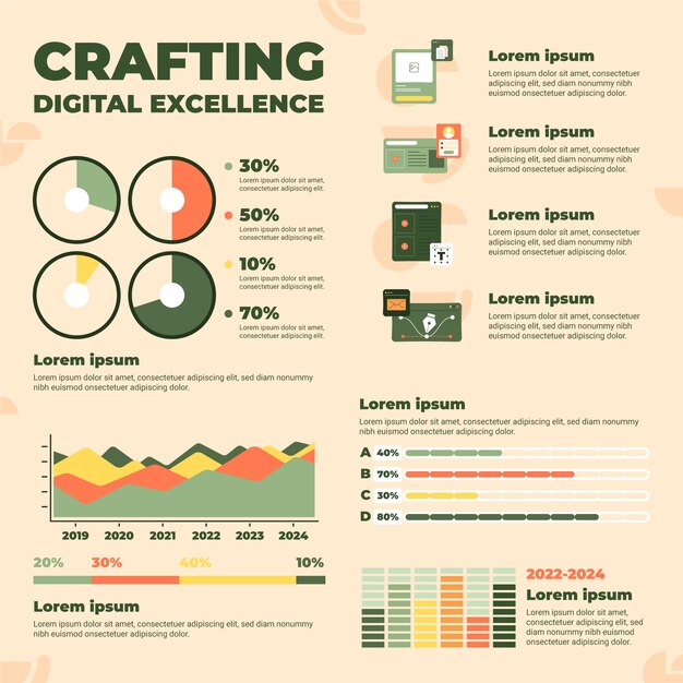 Plantilla de infografía de trabajo de diseño web