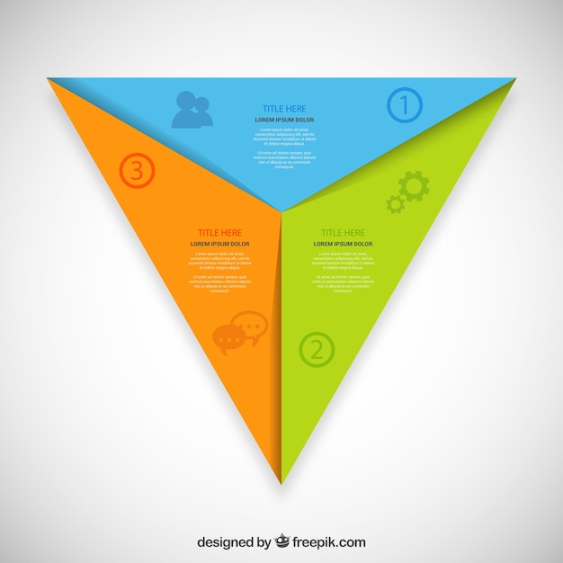 Vector gratuito plantilla de infografía triangular