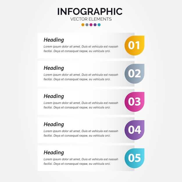 Plantilla de infografía vertical 5 con estilo simple